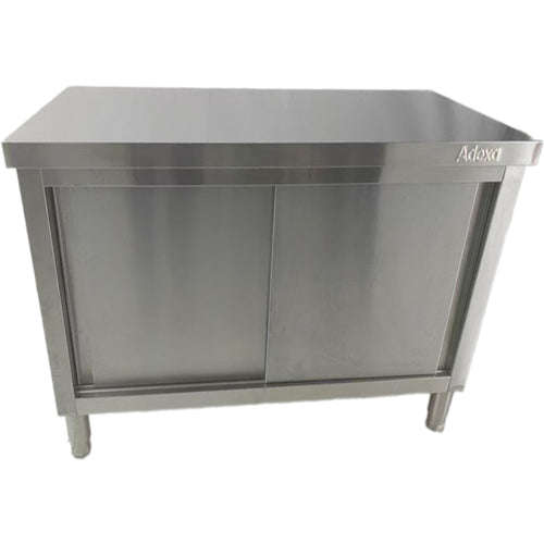 Commercial Stainless Steel Sliding Door Work Table Cabinet 1000x500x850mm - QNH338