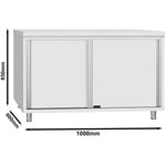 Commercial Stainless Steel Sliding Door Floor Cupboard 1000x600x850mm - QNH314