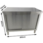 Commercial Stainless Steel Sliding Door Floor Cupboard 800x700x850mm - QNH322