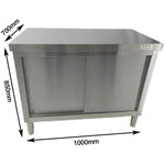 Commercial Stainless Steel Sliding Door Floor Cupboard 1000x700x850mm - QNH324