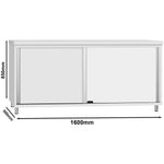 Commercial Stainless Steel Sliding Door Work Table Cabinet 1600x500x850mm - QNH344