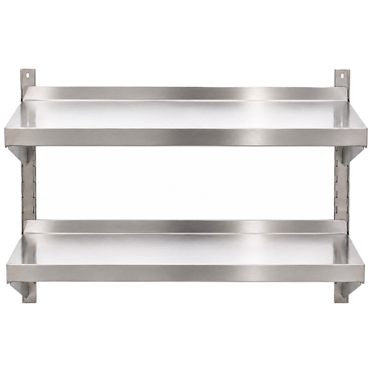 Commercial Stainless Steel Adjustable 2-Tier Wall Mounted Shelf 1200 x 400 x 700mm - QNH44047