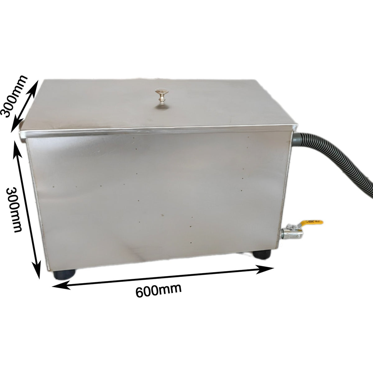 Commercial Stainless Steel Grease Trap with Lid and Outlet Valve 600x300x300mm - QNH516