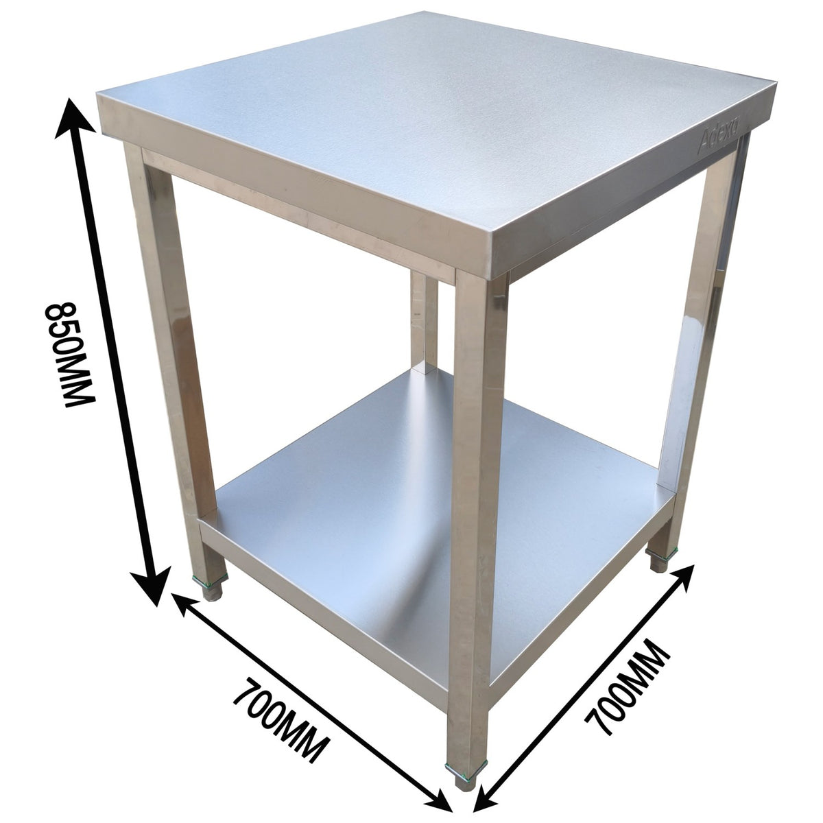 Commercial Stainless Steel 2 Tier Work Table 700 x 700 x 850mm - QNH66017