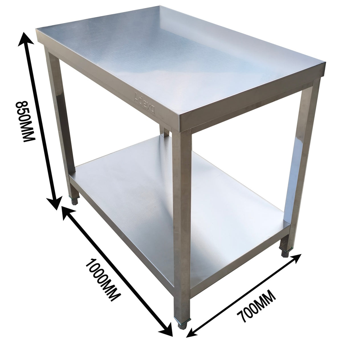 Commercial Stainless Steel 2 Tier Work Table 1000 x 700 x 850mm - QNH66020