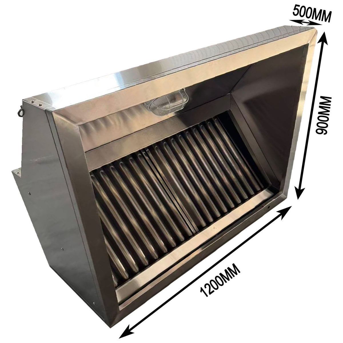 Commercial Stainless Steel Extraction Canopy Hood 1200 x 900 x 500mm - QNH7702