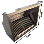 Commercial Stainless Steel Extraction Canopy Hood 1200 x 900 x 500mm - QNH7702