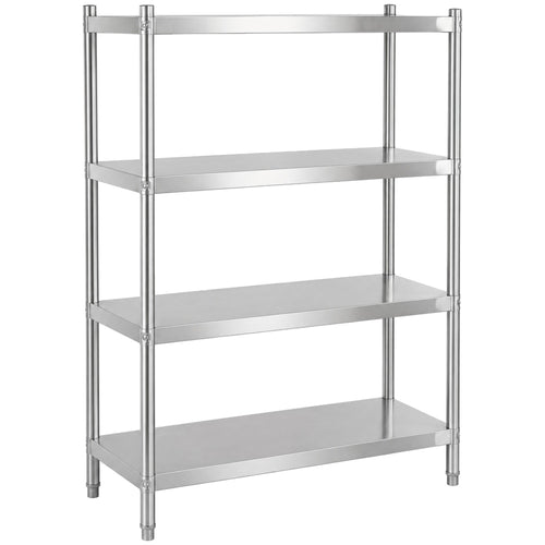 Commercial 4 Tier Stainless Steel Round Leg Storage Shelf 1400 x 500 x 1550mm - QNH8818
