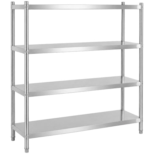 Commercial 4 Tier Stainless Steel Round Leg Storage Shelf 1600 x 500 x 1550mm - QNH8822