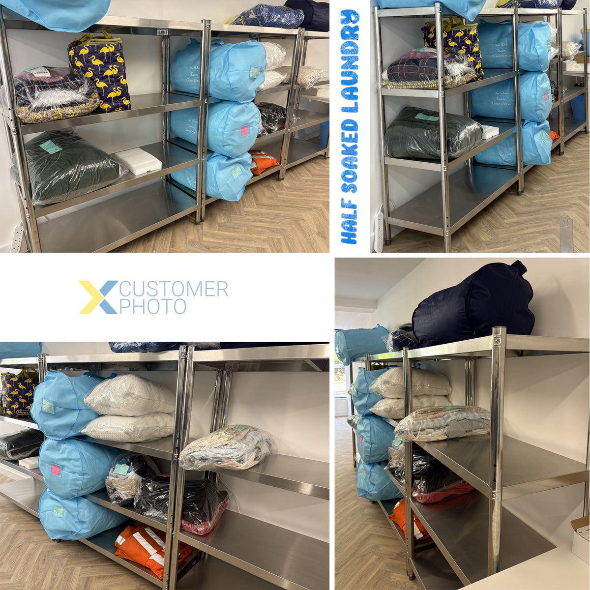 Commercial 4 Tier Stainless Steel Round Leg Storage Shelf 1000 x 500 x 1550mm - QNH8814