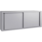 Commercial Stainless Steel Wall Cabinet with Sliding Doors and Inner Shelf 1800x400x650mm - QNH908