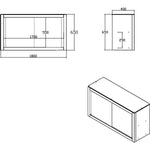 Commercial Stainless Steel Wall Cabinet with Sliding Doors and Inner Shelf 1800x400x650mm - QNH908