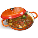 Enameled Cast iron Casserole Shallow pot Round Orange ø31cm 2.5 litres - QT3107O