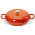 Enameled Cast iron Casserole Shallow pot Round Orange ø31cm 2.5 litres - QT3107O