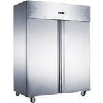 1200lt Commercial Freezer Stainless steel Upright cabinet Twin door Ventilated cooling - F1200V