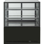 Cake counter Straight front 1800x730x1200mm 2 shelves Black base LED - GN1800R2BLACK