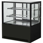 Cake counter Straight front 1500x730x1200mm 2 shelves Black base LED - GN1500R2BLACK