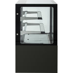 Cake counter Straight front 1500x730x1200mm 2 shelves Black base LED - GN1500R2BLACK
