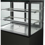 Cake counter Straight front 1800x730x1200mm 2 shelves Black base LED - GN1800R2BLACK