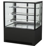 Cake counter Straight front 900x730x1300mm 3 shelves Black base LED - GN900R3BLACK