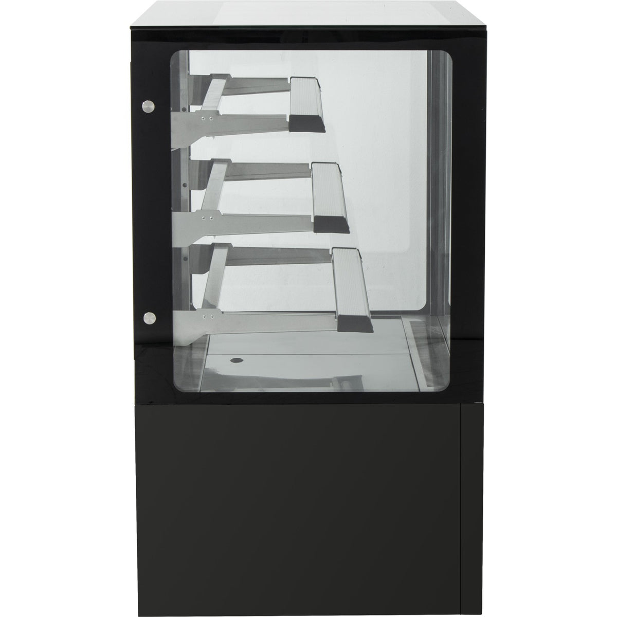 Cake counter Straight front 1500x730x1300mm 3 shelves Black base LED - GN1500R3BLACK