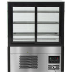 Cake counter Straight front 900x730x1300mm 3 shelves Black base LED - GN900R3BLACK