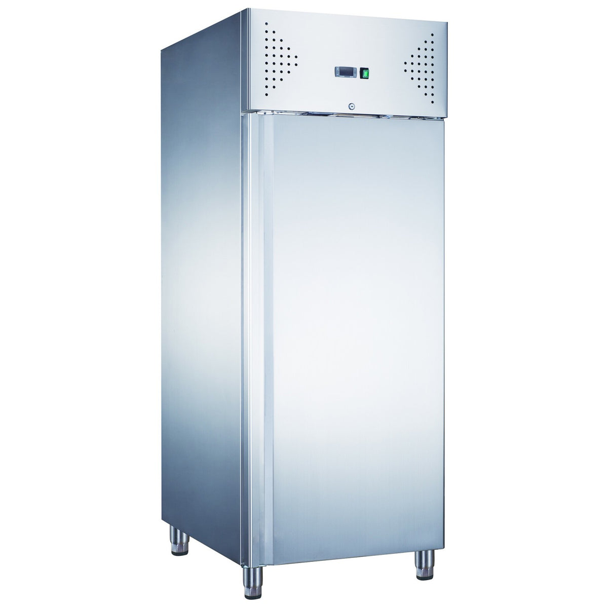 Upright Stainless Steel Commercial Fridge 680x710x2010mm Slimline Ventilated Cooling - R400V