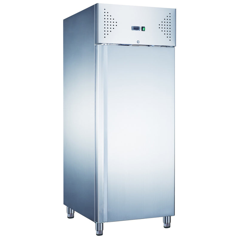 Upright Stainless Steel Commercial Fridge 680x710x2010mm Slimline Ventilated Cooling - R400V