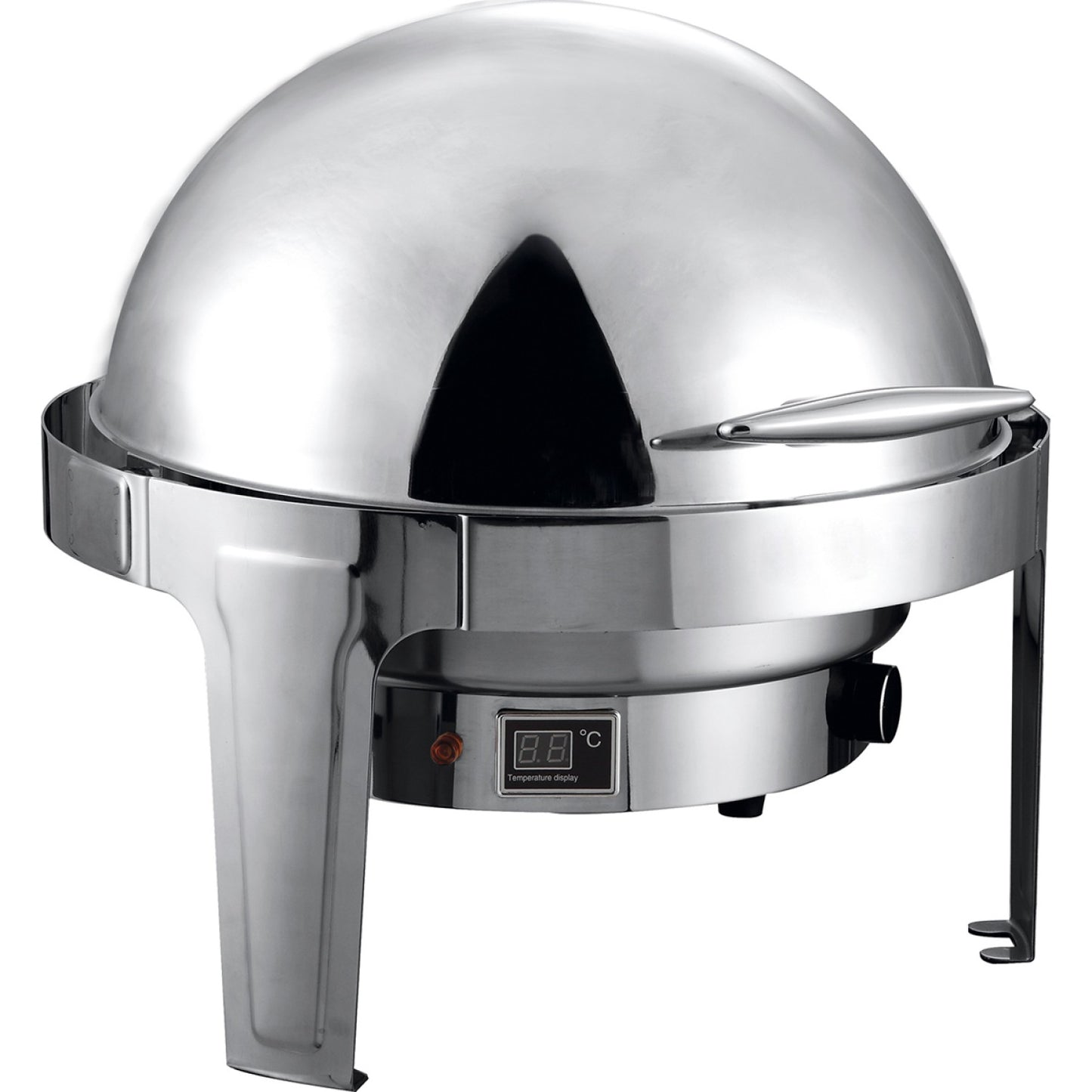 Roll top Chafer Electric heating Round Stainless steel Mirror polish 6 litres - RA2101BE