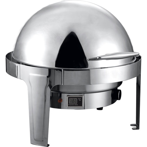 Roll top Chafer Electric heating Round Stainless steel Mirror polish 6 litres - RA2101BE