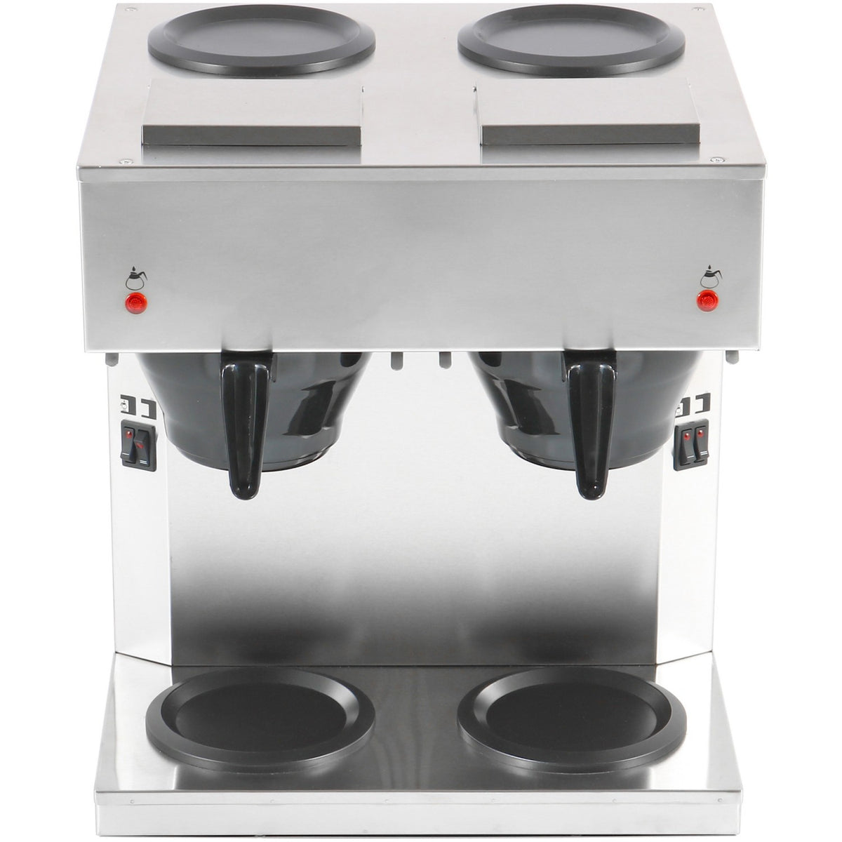Commercial Twin Filter Coffee maker Manual fill 2 glass jugs 4 hotplates - RB286X2