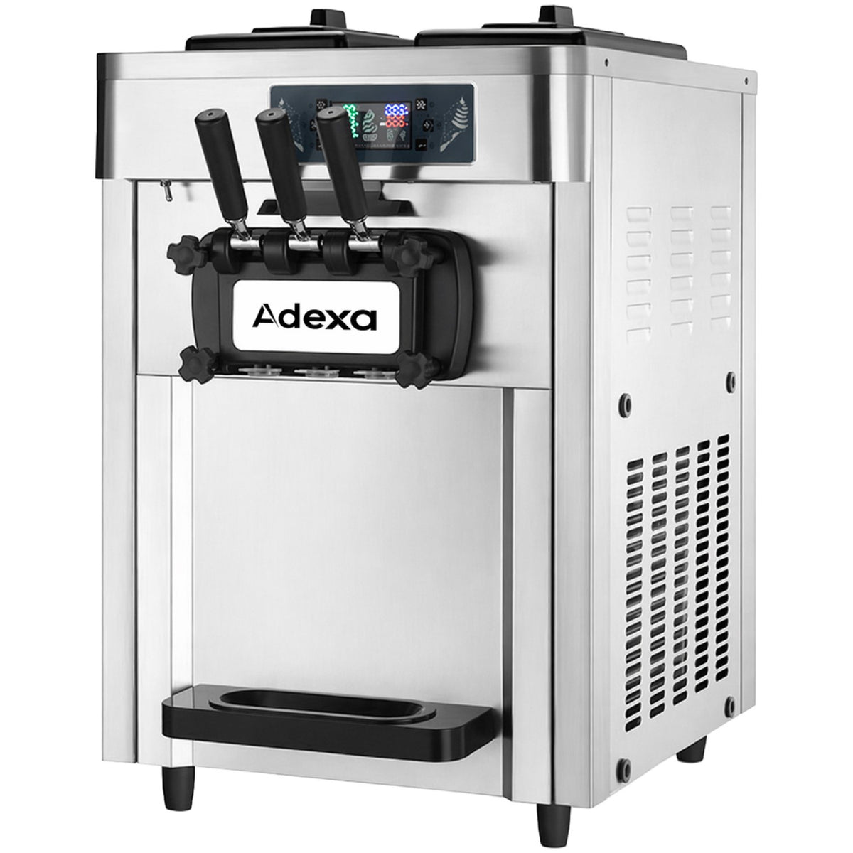 Commercial Countertop Soft Ice Cream Machine 16–22L/h 2100W 3 Flavour Twin Hopper 540×750×850mm - RC168G