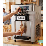 Commercial Countertop Soft Ice Cream Machine 16–22L/h 2100W 3 Flavour Twin Hopper 540×750×850mm - RC168G