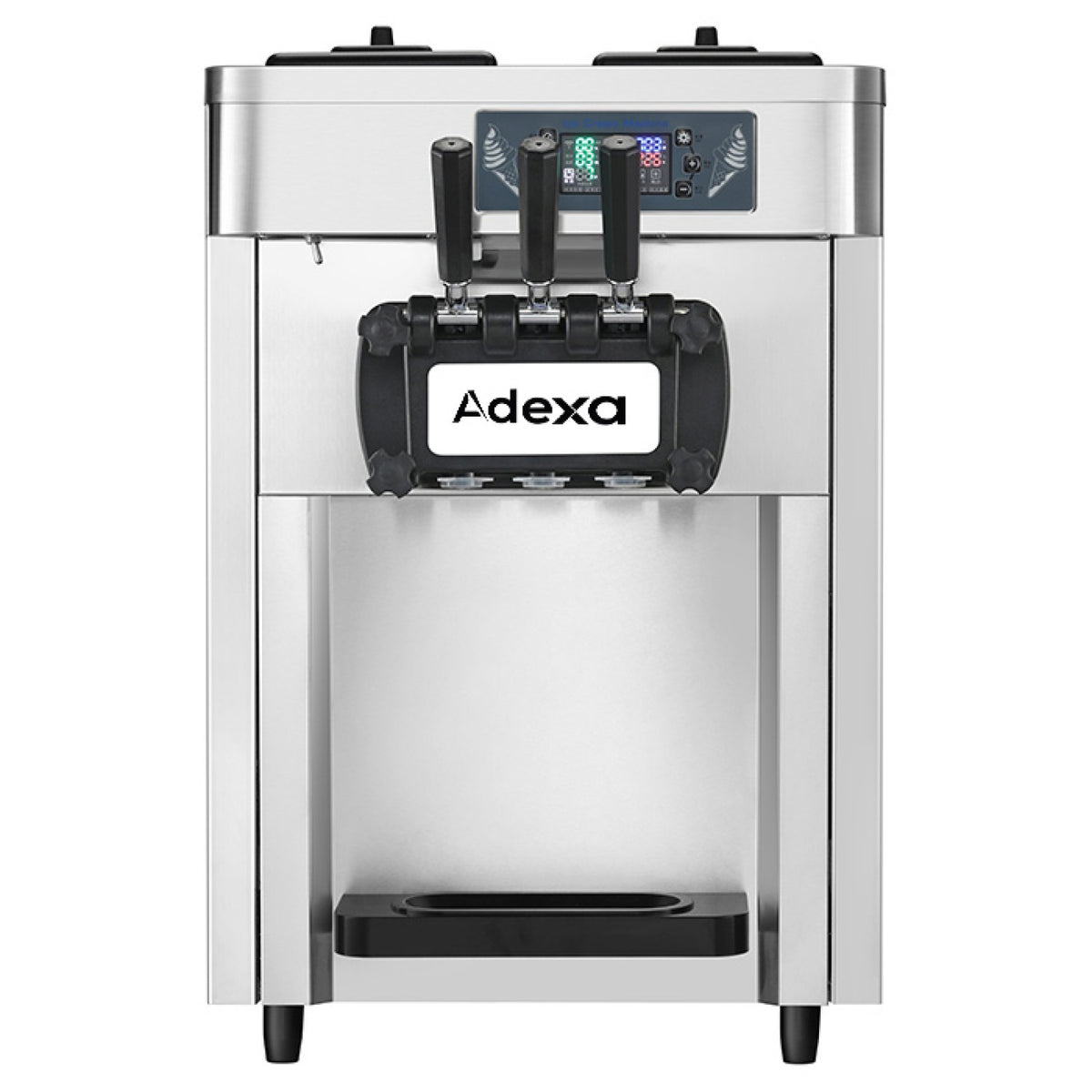 Commercial Countertop Soft Ice Cream Machine 16–22L/h 2100W 3 Flavour Twin Hopper 540×750×850mm - RC168G