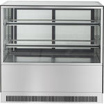 Cake counter 1000x700x1200mm 2 shelves Mirror front LED - GN1000RF2