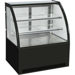 Cake counter Curved front 1800x730x1200mm 2 shelves Black base LED - GN1800C2BLACK