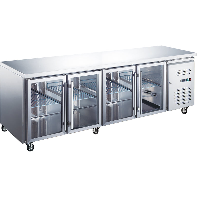 Commercial Refrigerated Counter 4 glass doors Depth 700mm - THP4100TNG