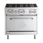 Professional Stainless Steel Gas Range Oven (8kW/hr) with 6 Burners (36kW/hr) and Removable Overshelf - RGR36X