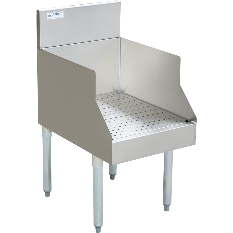 Commercial Recessed Bar Drainboard with Backsplash Stainless steel 460x640x760mm - RPBDU2518