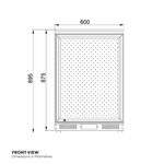 Contender RRG024 126L Single Door Bottle Cooler dimensions diagram