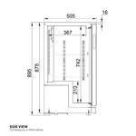 Contender RRG024 126L Single Door Bottle Cooler side dimensions diagram