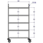 Commercial Serving/Service/Clearing Trolley Stainless steel 5 tier 865x540x1560mm - RST5A