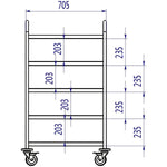 Commercial Serving/Service/Clearing Trolley Stainless steel 5 tier 810x460x1270mm - RST5C