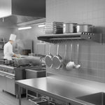 Commercial Stainless Steel Wall Mounted Rack 2000×300×230mm 4+1 Tube with 18 S Hooks - RTW230200