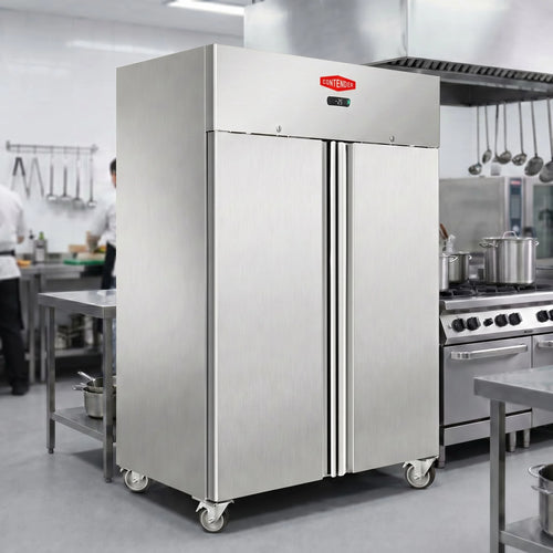 Contender 1200L Double Door Stainless Steel Refrigerator with Castors