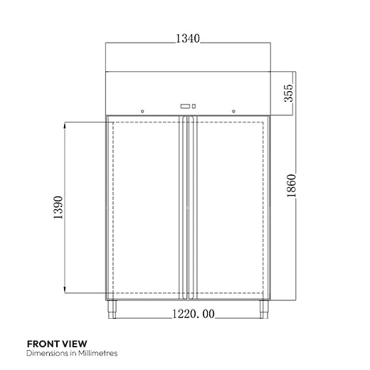 Contender 1200L Double Door Stainless Steel Refrigerator with Castors