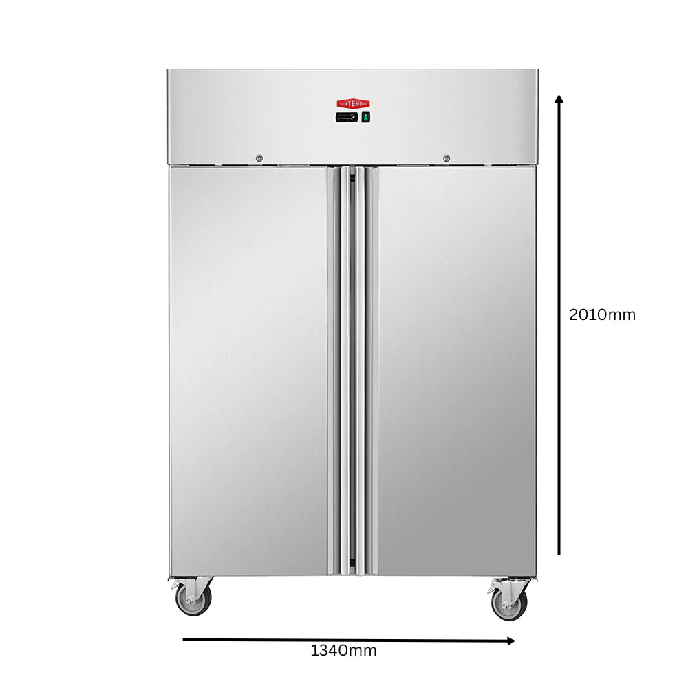 Contender 1200L Double Door Stainless Steel Refrigerator with Castors