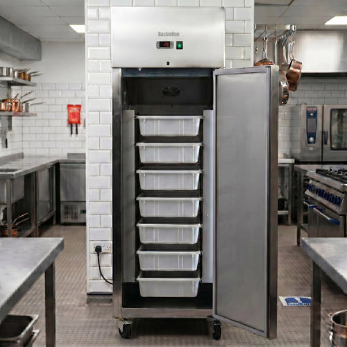 Contender 600L Fish Fridge Bundle - 7 FREE Storage Trays, LED Lit