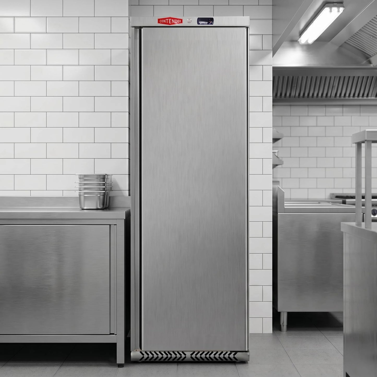 Contender 400L Stainless Steel Upright Refrigerator