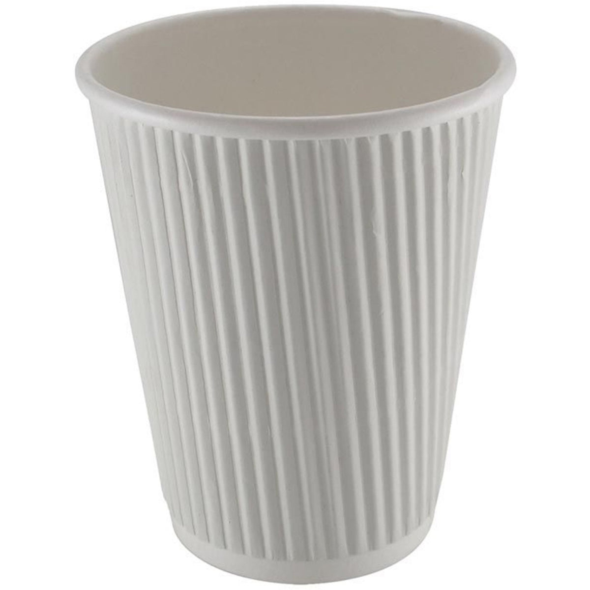 500pcs Compostable Coffee Cups Ripple wall 8oz/237ml White - RW8W